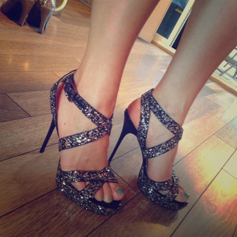 Jimmy Choo sparkly stilettos - size 38 (NEW!)